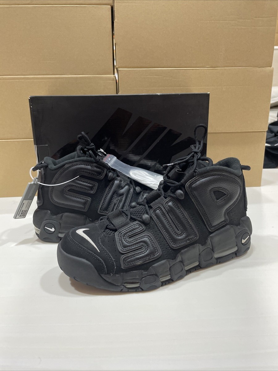 Size 8.5 - Nike Supreme x Air More Uptempo Black 666032555972 | eBay