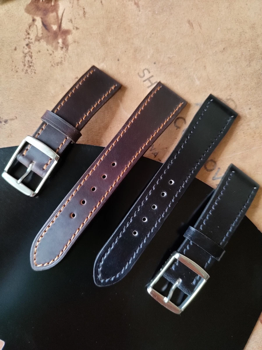 Shell cordovan watch strap best sale 22mm