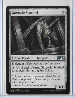 MTG Gargoyle Sentinel Core Set 2019 (M19) Uncommon Card #236/280 Unplayed