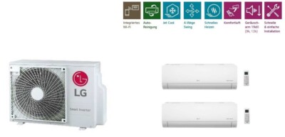 LG Duo STANDARD 2 Multi Split 2x2,5kW Klimaanlage Wärmepumpe Klimagerät