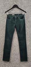 Adriano Goldschmied The Stevie Slim Straight Green Corduroy Pants Women's 26R