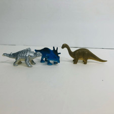 small dinosaur lot cake toppers lot 2 inches lot of 3 plastic figures