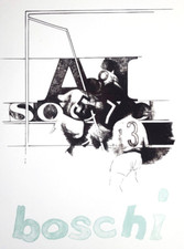 Dino BOSCHI "Frontespizio cartella Il gioco del calcio" 1966 Litografia origina