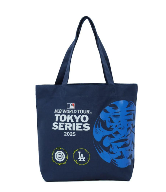 2025 MLB Tokyo Series Canvas Tote Bag Navy Blue Cubs Dodgers