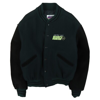 GOOD ENOUGH × BOUNTY HUNTER nylon jacket Vintage Arctic Cat Bounty Hunter Racing Leather Wool Varsity