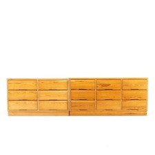 1 of 2 Retro Vintage Danish Low Pine Chest of Drawers Bank Mid Century 70s Teak