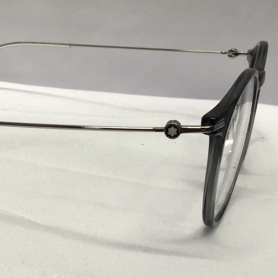 Montblanc MB0099O 001 48-21-145 con monturas de gafas plateadas, gris Foto 4 de 4