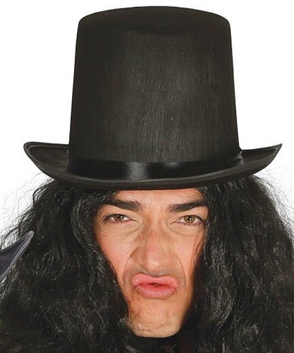 Mens Fancy Dress Tall Top Hat Gents Stovepipe Topper hat fg - Picture 3 of 6