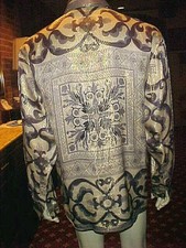 VINTAGE MENS VERSAI GOLD LABEL METALLIC SILK SHIRT MULTI-COLOR SIZE MEDIUM