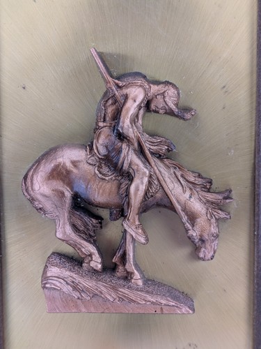 Vintage Copperama Wall Plaque End Of The Trail By Victor 13" X 8" - Picture 2 of 8