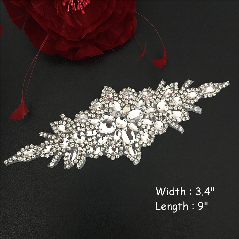 Wedding Dress Accessories Crystal Dancing Applique Diamante Trim Costume Motifs