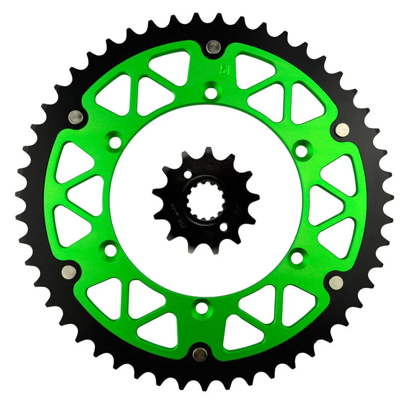 Kit de piñones delanteros traseros 13T-51T para Kawasaki KLX250S 06-20 KLX650R 93-01 KX250 Foto 2 de 4