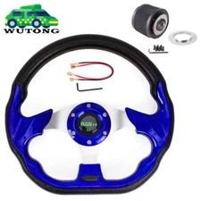 12.5" Blue Racing Steering Wheel + Hub Adapter For 1984-2004 Ford Mustang Non-GT