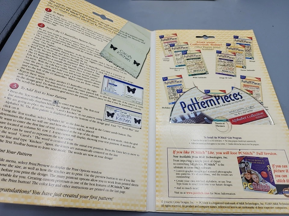 Cross Stitch Pieces PC Stitch Pattern Pieces X 3 Windows 95 and Up 3 CDs - Image 3 of 4