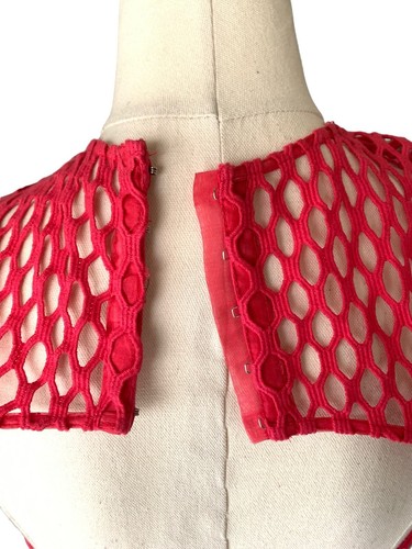 Thurley Womens Pink Pencil Dress Size 8 Mesh Detail Built in Bra VGC - Picture 11 of 17