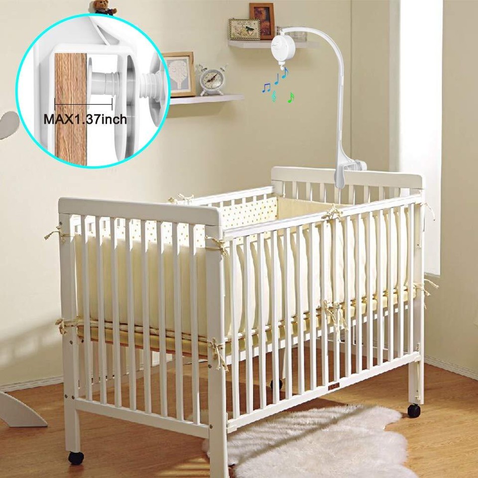 25 Inch Baby Musical Crib Mobile Bed Holder Infant Bed Decoration Toys