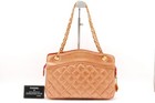 Chanel Matelasse Chain Shoulder Bag Repainted RoseGold Pink Leather Cc #P56