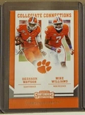 Deshaun Watson Mike Williams 2017 Contenders DP CC card #1 Clemson Texans