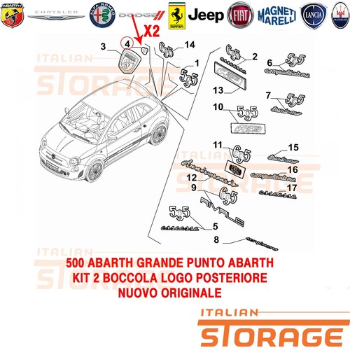 Stemma Anteriore Adesivo 3D Logo Abarth Per Fiat 500 - Anteriore E Posteriore, 71x65 Mm | Ufficiale, Made In Italy Adesivi Abarth Scorpione - Foto 7