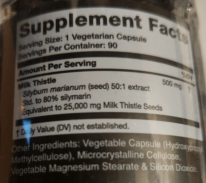 Cardo de leite ultra concentrado 25.000mg 90 cápsulas 80% silimarina - Imagem 2 de 2