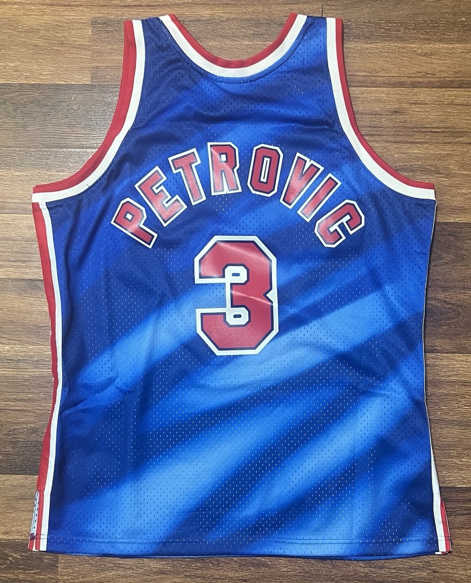 Maillot Vintage Mitchell & Ness Drazen Petrovic Nets 1992-93 - Authentique NBA, Bleu