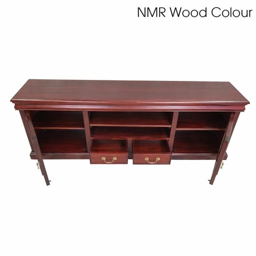 Solid Mahogany Wood 2 Door TV Cabinet With Drawers Antique Colonial Style - Picture 11 of 12