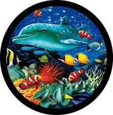 Love of Dolphins and fishes tire cover is Our Access Any Size