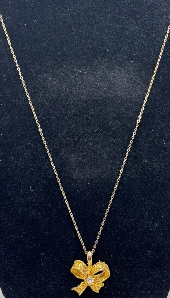 Collar vintage arco único delicado estrás cadena de 16 pulgadas Foto 2 de 4