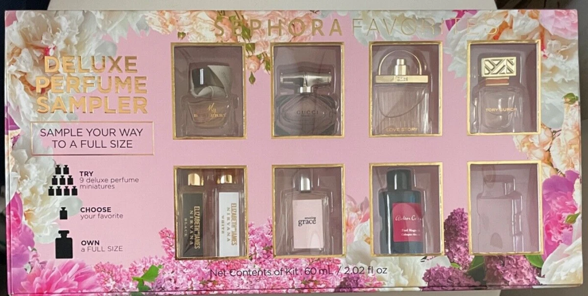 Sephora Deluxe Perfume Sampler Set, 8 favorites mini fragrances No