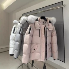 Moose Knuckles Women's Cargo Pocket Hooded Thermal Jacket Down Jacket New