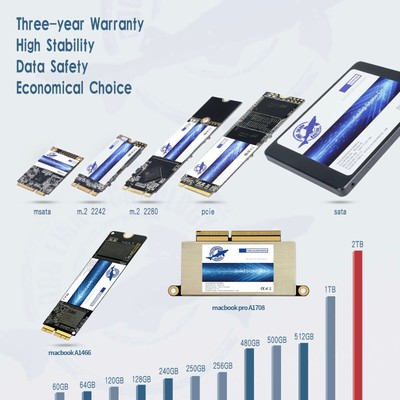 Dogfish PCIE 2242 SSD 2.5'' MSATA M.2 FOR MACBOOK PRO 1708 Solid State Drive Lot