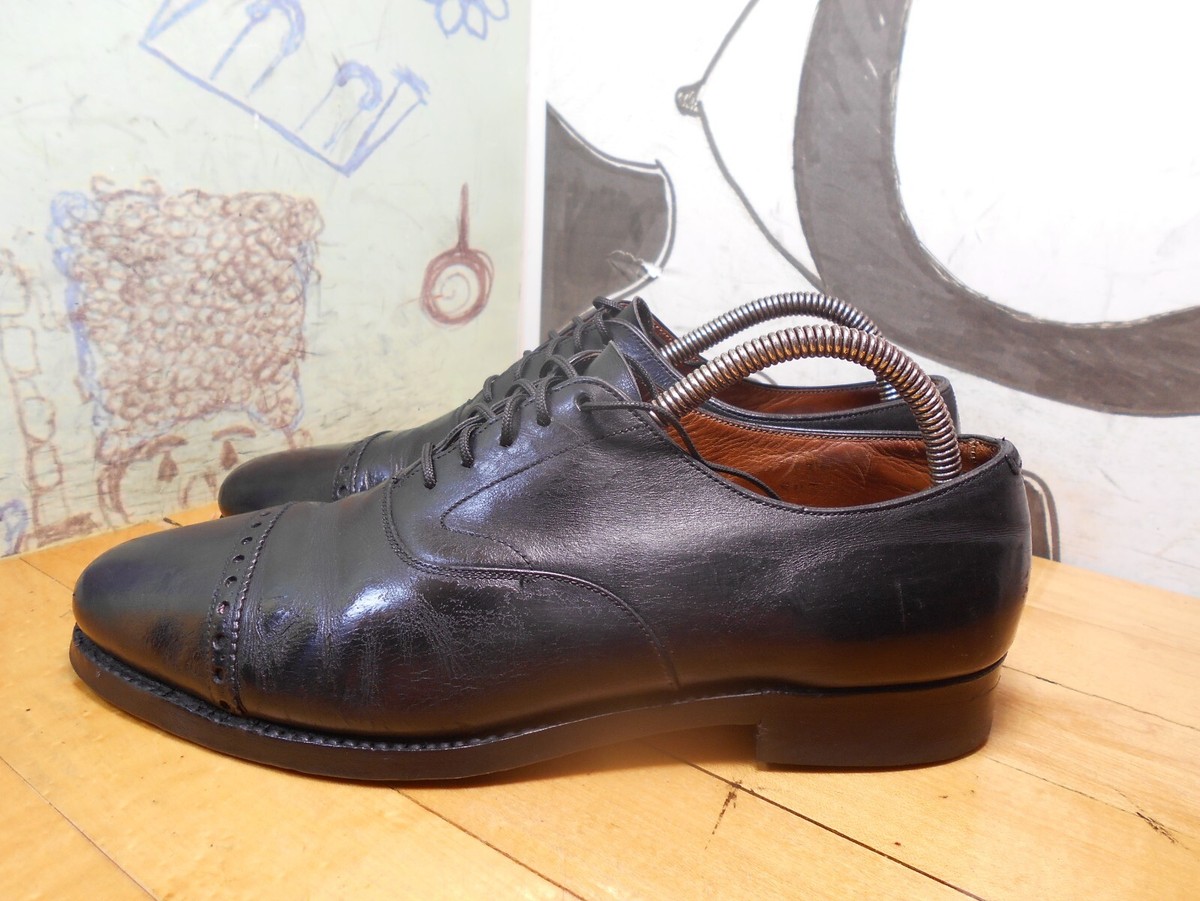 Peal & Co. Black Cap Toe Oxfords Dress Shoes 8.5 D Peal & Co Brooks Brothers Black Leather Cap Toe Oxfords  main image 2