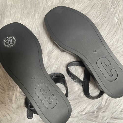 Sandalias Camper Misia para mujer talla 39/8,5 de cuero negro con plataforma de 2 correas zapatos - Imagen 4 de 6