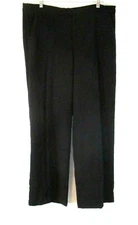 New H by Halston Suiting Wide Leg Trouser Pants Sz 16 Black A301958 Women H663