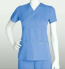 Grey's Anatomy by Barco Ceil Blue Two Pocket Scrub Top Size Small