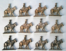  C Grey Iron Grey Klip lot of 12 Mounted Soldiers from the early 1900's