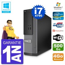 PC DELL 3020 SFF Intel i7-4790 RAM 4Go Scheibe 500Go Dvd-Brenner Wifi W7