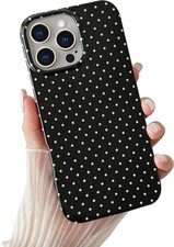 iPhone 16 Pro Case Cute Polka Dot Soft TPU Slim Shockproof Phone Cover for Women