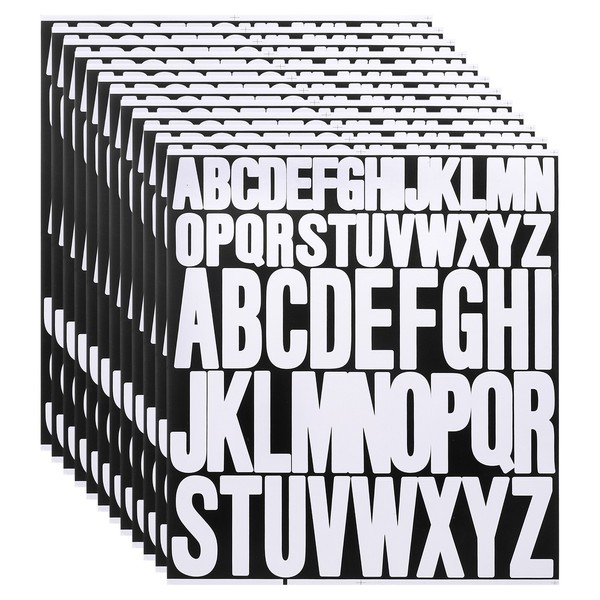 "12 Blatt Vinyl Buchstabenaufkleber 1-2\" 624 StüCk Weiß"-image