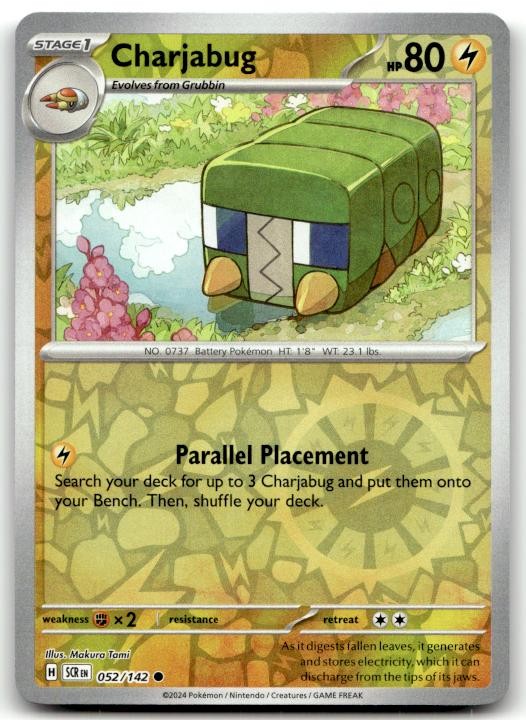 Charjabug 52/142 Common Stellar Crown Pokemon Reverse Holo Lightly Played
