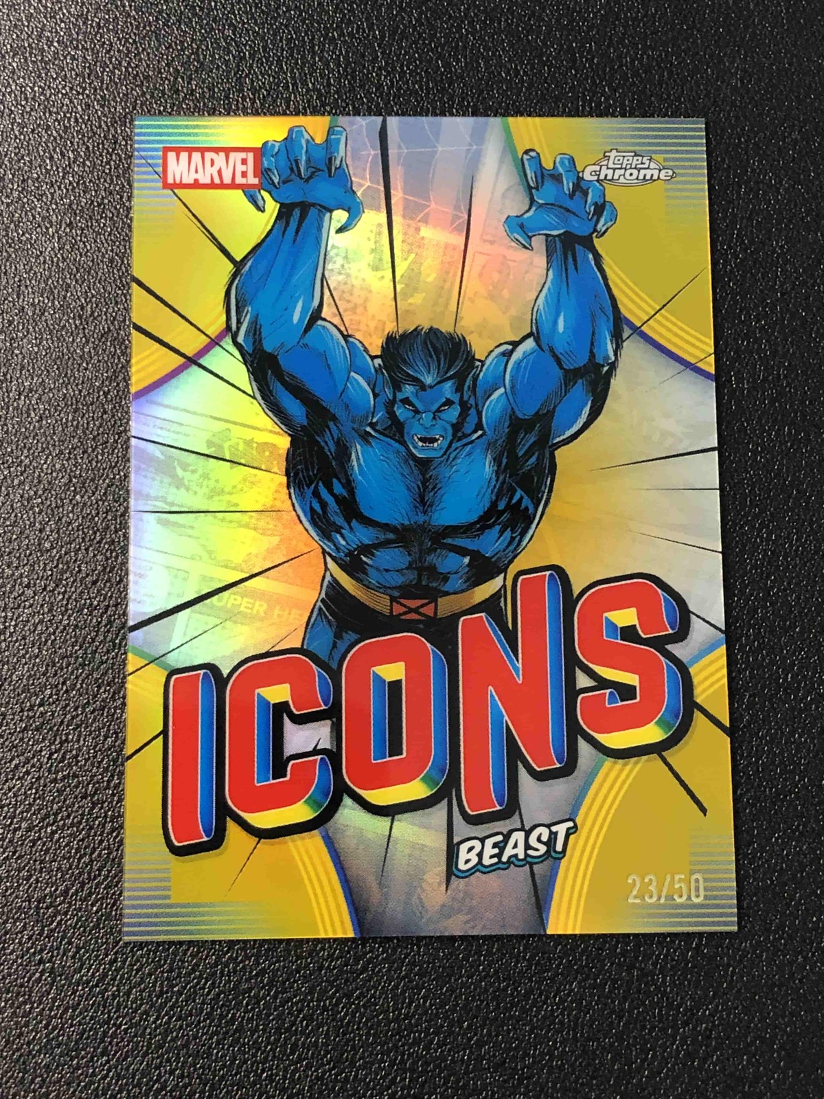 2026 Topps Chrome Marvel Beast #MI-16 Icons Gold Refractor /50