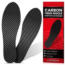1 Pair Carbon Fiber Insole 235mm, Fit Women's Size 7-7.5, Men's 6-6.5, Black