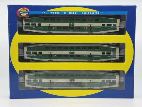 Juego de vagones de pasajeros HO Athearn 25905 GO Transit Bombardier (2 autocares y autocares de control) | Zustand: Used