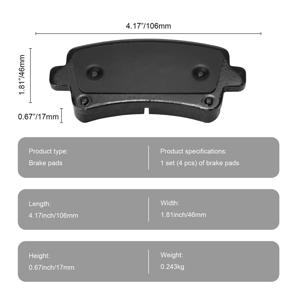 Pastillas de freno delanteras y traseras de cerámica para Cadillac XTS 2014 Buick Regal 2013-2019 Foto 2 de 3