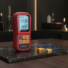 Digital Thermometer with Dual K Type Probes, High Temp Meter, LCD Display