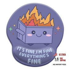 Dumpster on Fire Mouse Pad Wrist Rest, Purple Desk Decor Dumpster Light PL