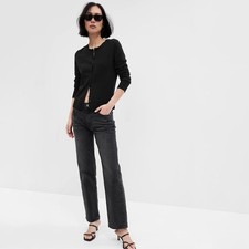 GAP Black Cardigan NEW Soft Cotton Long Sleeve Button Front Sizes XS,S