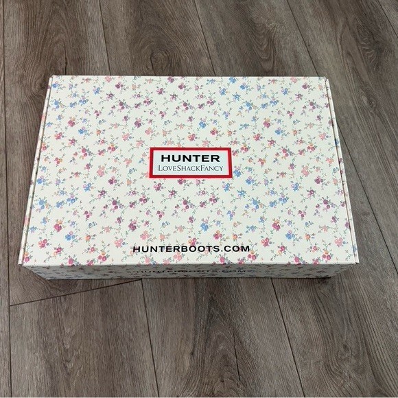 Hunter x LoveShackFancy Sunrise Patchwork Tall Rain Boots Women’s Size 9
