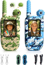 Kids Video Walkie Talkies Camouflage 2 Pack with SOS  Rotating Camera