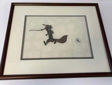 Rare Disney ROBIN HOOD RUNNING BOW & ARROW Animation Movie Production Cel Framed